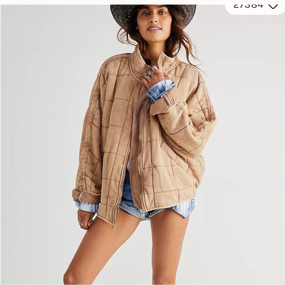FREE PEOPLE Dolman Quilted Knit Jacket